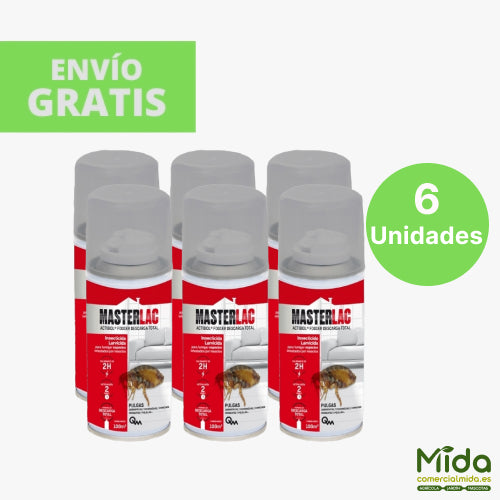 6 Botes de MASTERLAC FOGGER 150ml Insecticida Larvicida para insectos domesticos