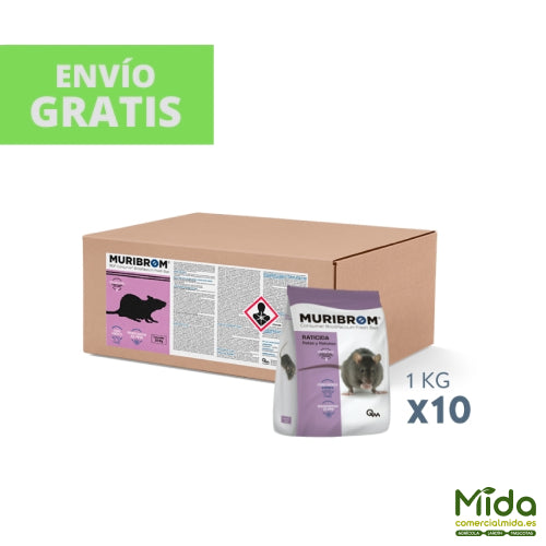Raticida MURIBROM CEBO FRESCO EXPRES Brodifacoum 10 x 1kg