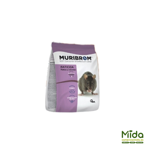 Raticida MURIBROM CEREAL EXPRES mata ratas y ratones especial lugares secos 1kg