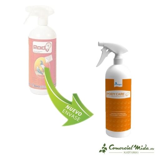 Cambio de imagen insecticida Pody Care Spray entorno aves de Bioplagen