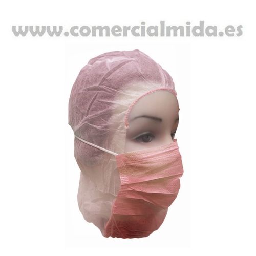 Capuz Polipropileno con Mascarilla Rojo