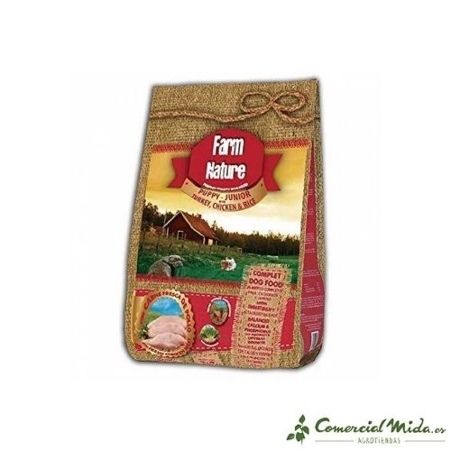 Pienso para cachorros de pollo, pavo y arroz 2,5 Kg de Farm Nature