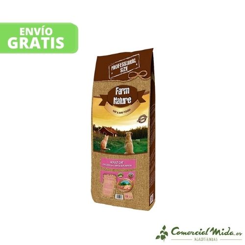 Pienso para gatos Farm Nature de pollo con manzana y calabaza 15 Kg