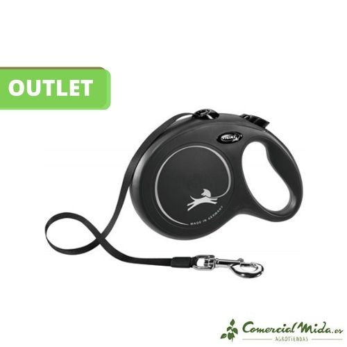 [OUTLET] Correa FLEXI NewClassic 8 m Cordón para Perro, Talla M, Negro