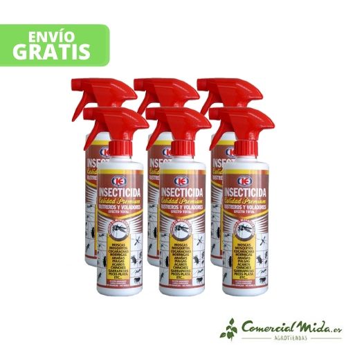 Insecticida PREMIUM contra insectos voladores y rastreros 500 ml pack 6 unidades