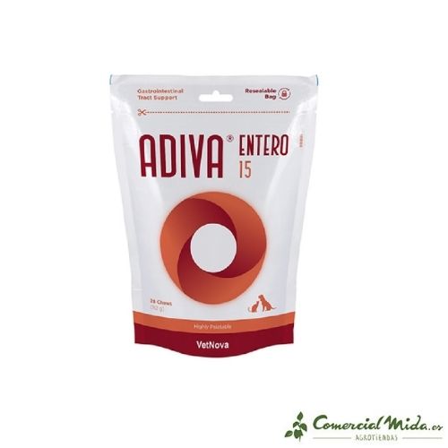 Suplemento para perros y gatos Adiva Entero Large 40 chews de Vetnova